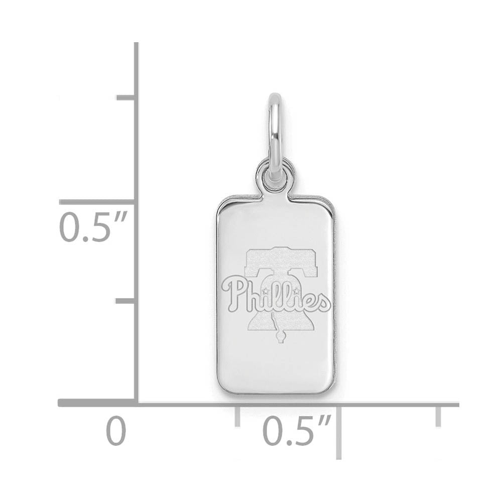 Alternate view of the Sterling Silver MLB Philadelphia Phillies XS (Tiny) Tag Charm by The Black Bow Jewelry Co.