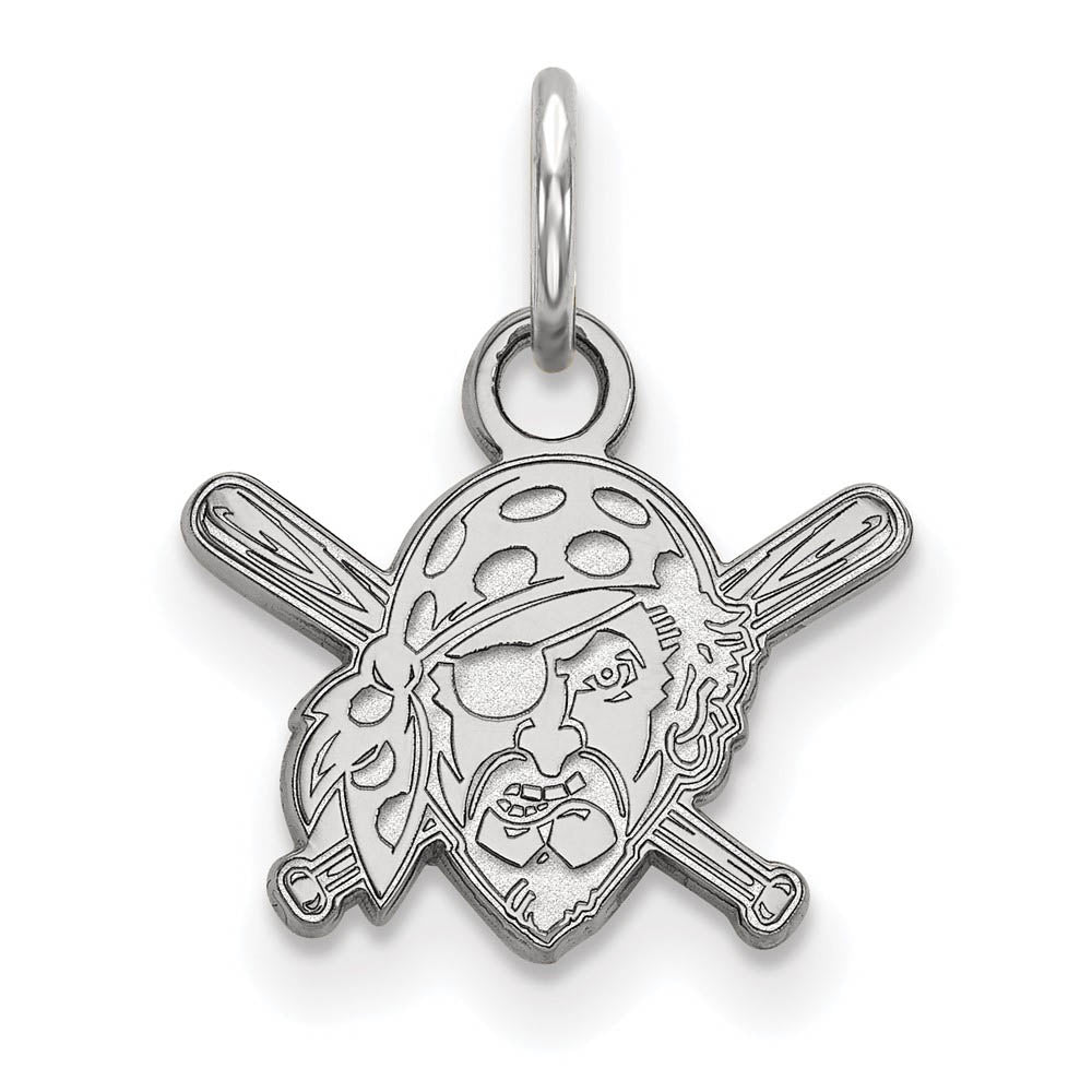 10K White Gold MLB Pittsburgh Pirates XS (Tiny) Buccaneer Charm, Item P32755 by The Black Bow Jewelry Co.