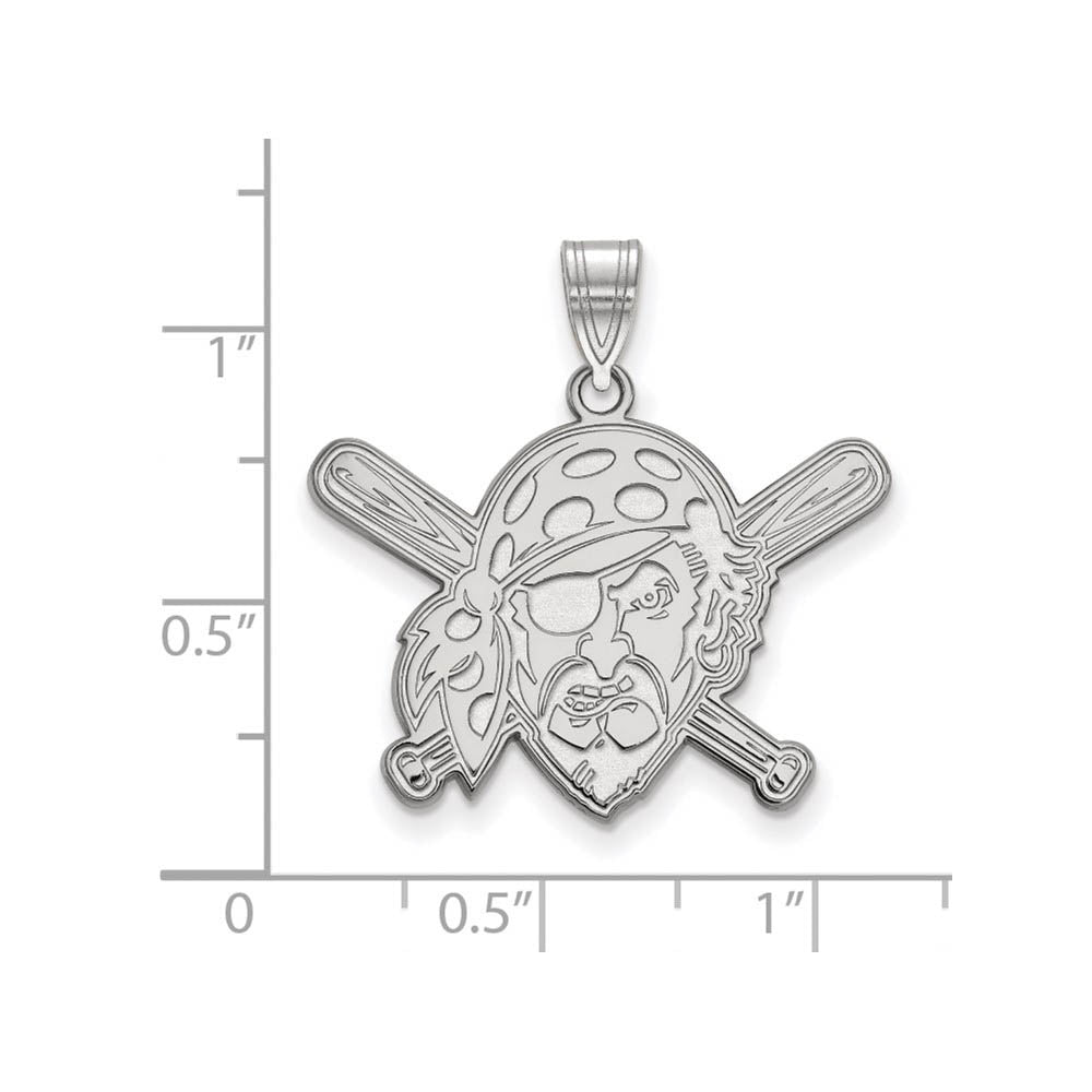 Alternate view of the 10K White Gold MLB Pittsburgh Pirates Large Buccaneer Pendant by The Black Bow Jewelry Co.