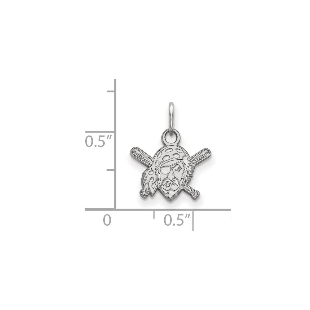 Alternate view of the 14K White Gold MLB Pittsburgh Pirates XS (Tiny) Buccaneer Charm by The Black Bow Jewelry Co.