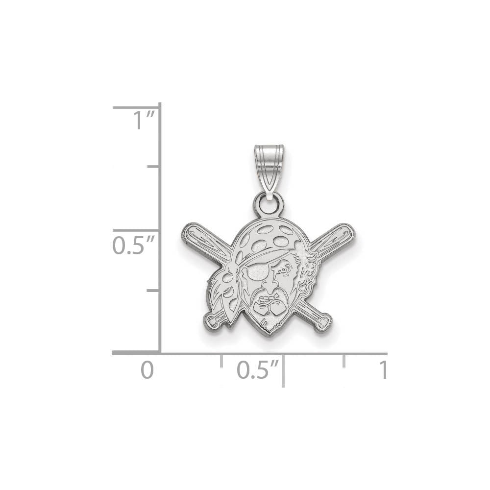 Alternate view of the 14K White Gold MLB Pittsburgh Pirates Small Buccaneer Pendant by The Black Bow Jewelry Co.