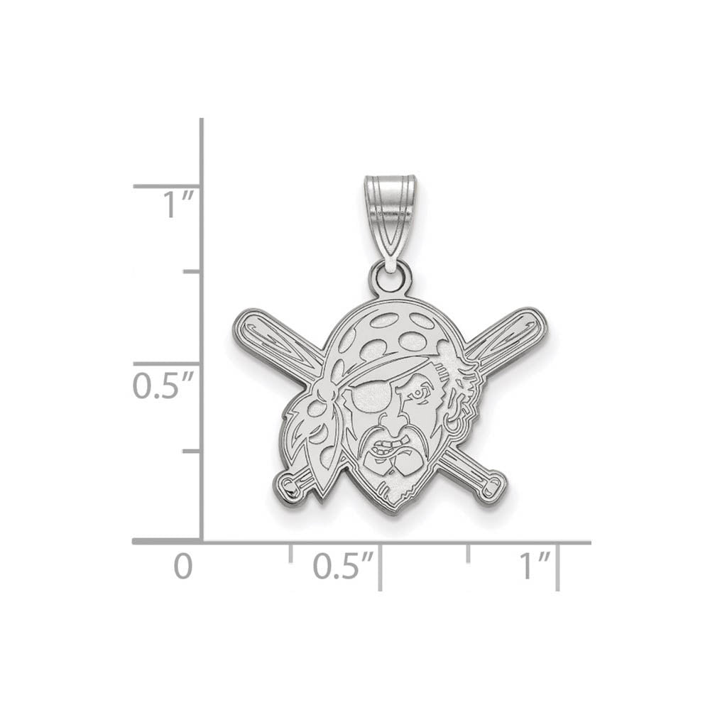 Alternate view of the 14K White Gold MLB Pittsburgh Pirates Medium Buccaneer Pendant by The Black Bow Jewelry Co.
