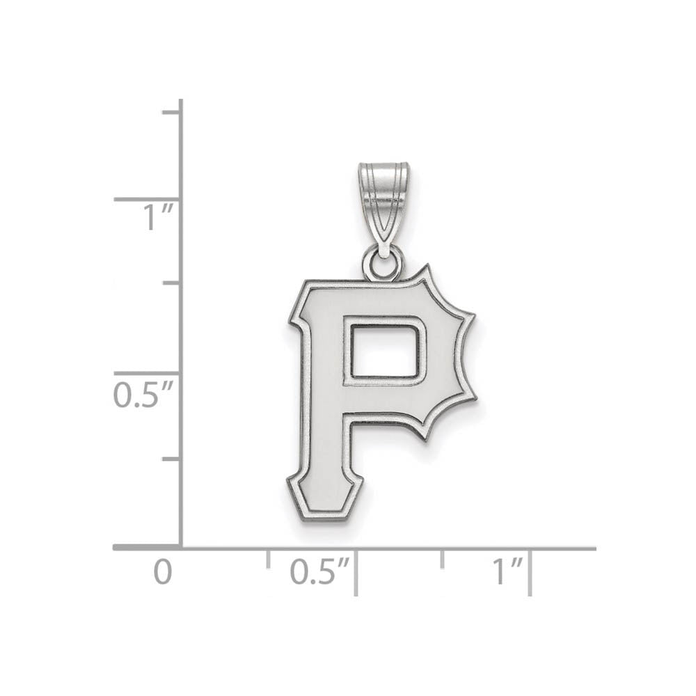 Alternate view of the Sterling Silver MLB Pittsburgh Pirates Large Letter P Pendant by The Black Bow Jewelry Co.