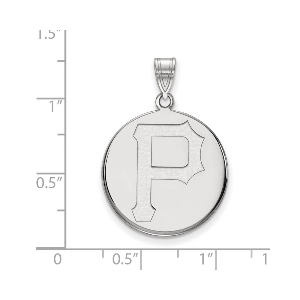 Alternate view of the Sterling Silver MLB Pittsburgh Pirates Large Disc Pendant by The Black Bow Jewelry Co.
