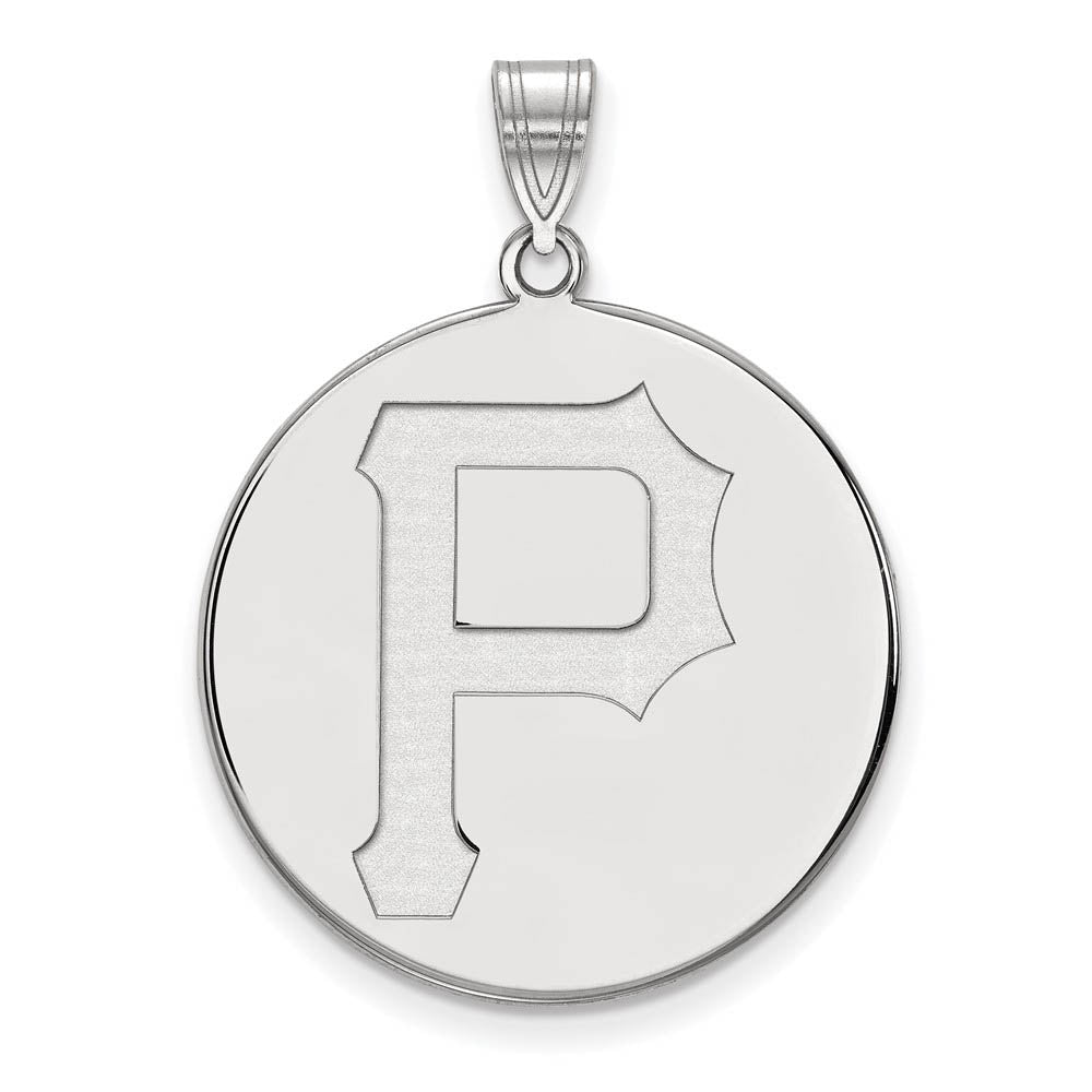 Sterling Silver MLB Pittsburgh Pirates Extra Large Disc Pendant, Item P32832 by The Black Bow Jewelry Co.