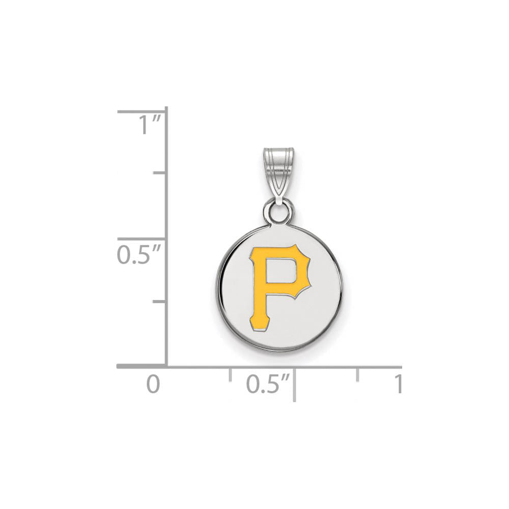 Alternate view of the Sterling Silver MLB Pittsburgh Pirates SM Enamel Disc Pendant by The Black Bow Jewelry Co.