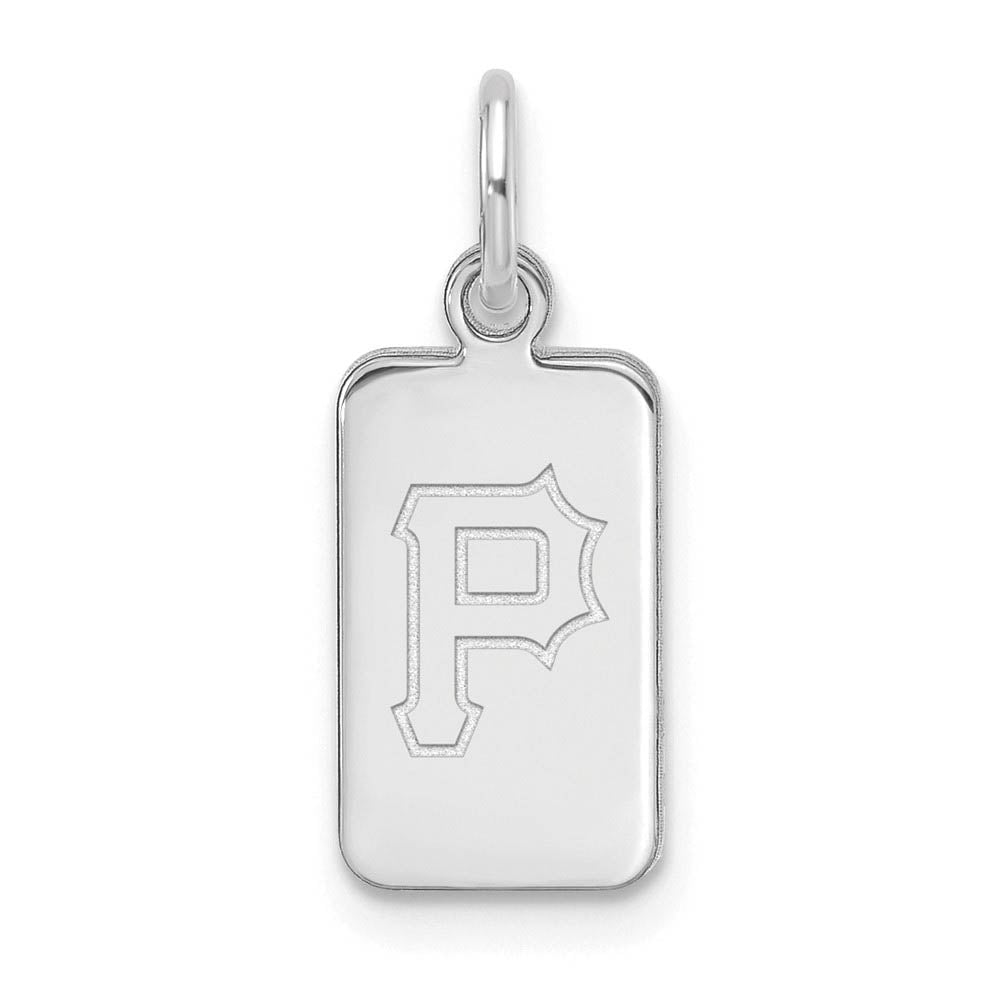 Sterling Silver MLB Pittsburgh Pirates XS (Tiny) Tag Charm, Item P32848 by The Black Bow Jewelry Co.