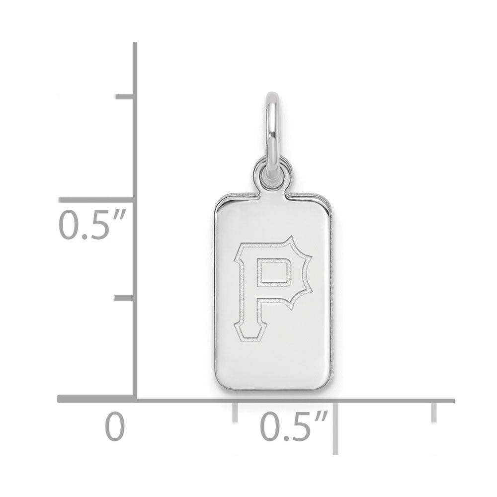 Alternate view of the Sterling Silver MLB Pittsburgh Pirates XS (Tiny) Tag Charm by The Black Bow Jewelry Co.