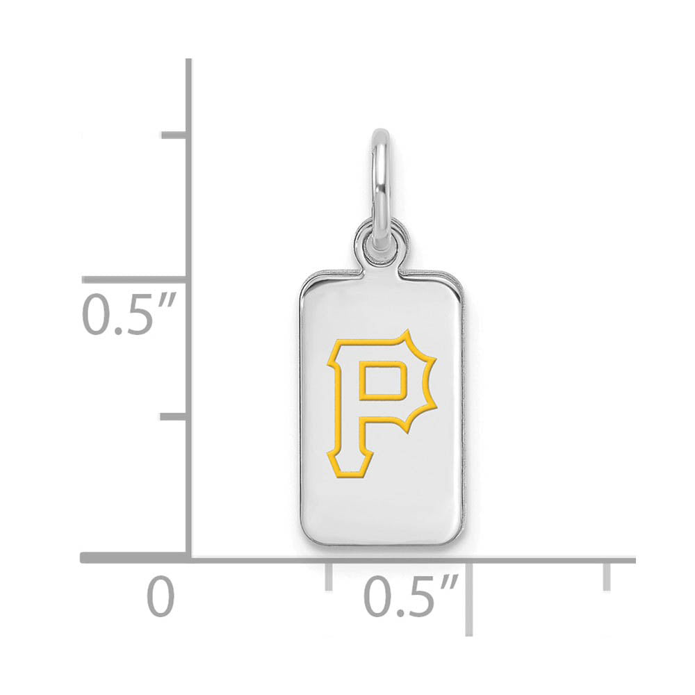 Alternate view of the Sterling Silver MLB Pittsburgh Pirates XS (Tiny) Enamel Tag Charm by The Black Bow Jewelry Co.