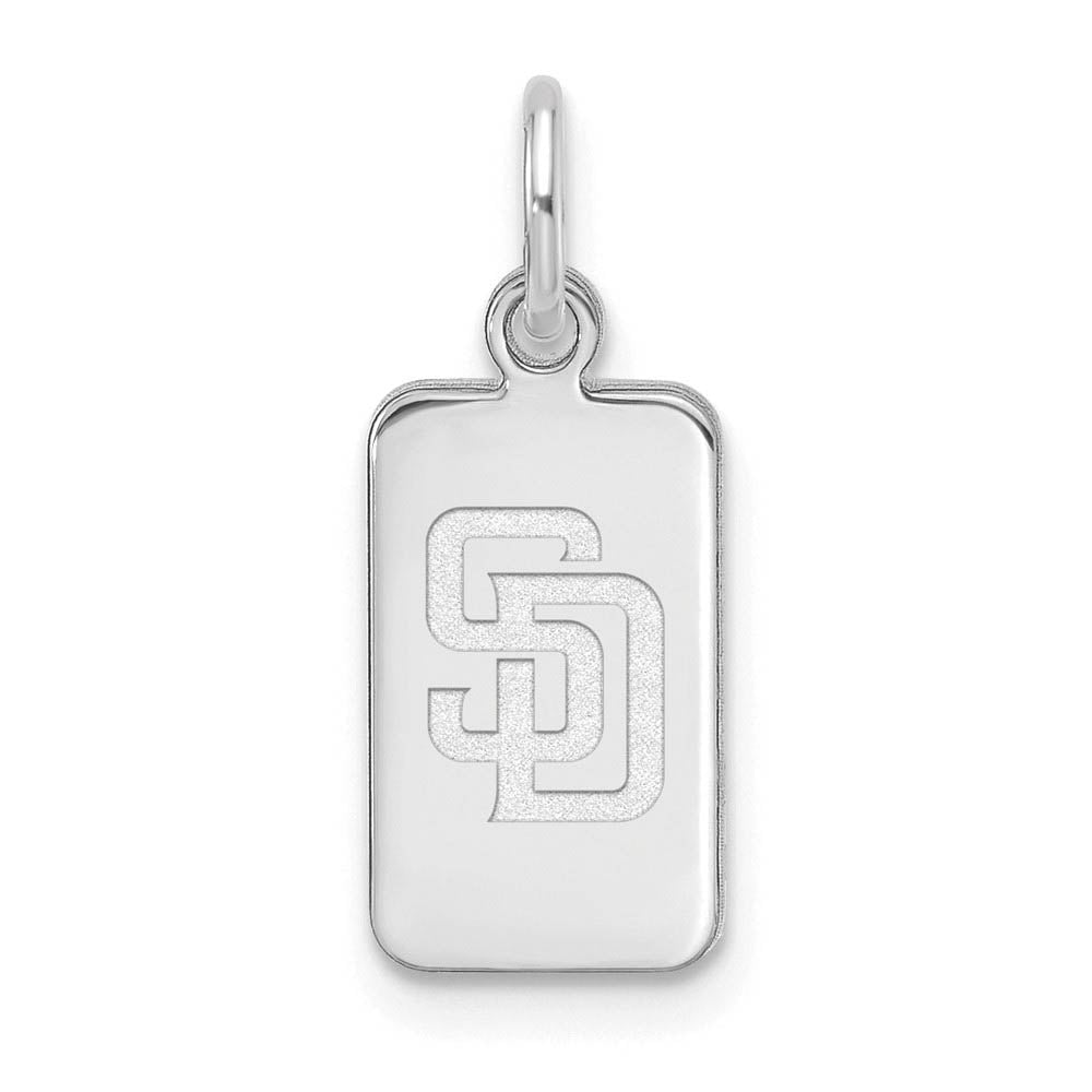 Sterling Silver MLB San Diego Padres XS (Tiny) Tag Charm, Item P32903 by The Black Bow Jewelry Co.