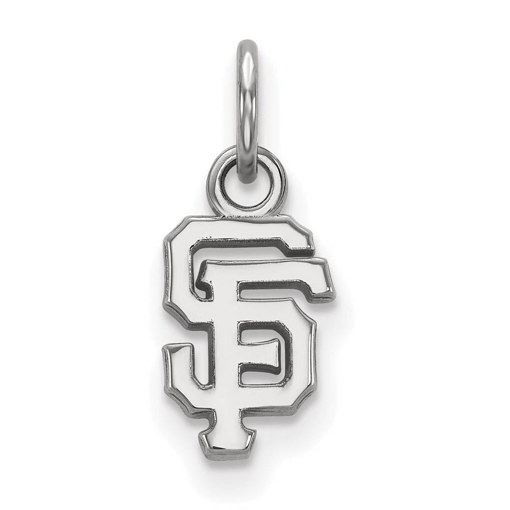 10K White Gold MLB San Francisco Giants XS (Tiny) Charm, Item P32911 by The Black Bow Jewelry Co.