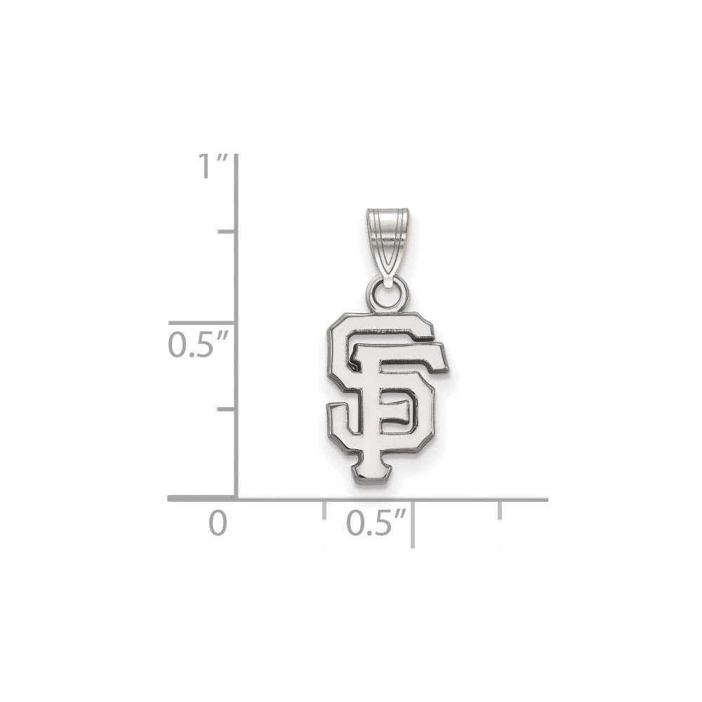 Alternate view of the 10K White Gold MLB San Francisco Giants Small Pendant by The Black Bow Jewelry Co.