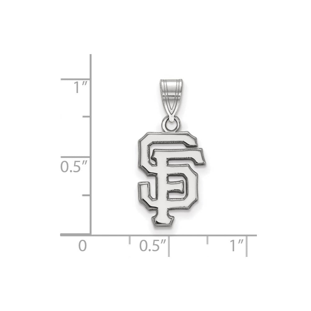 Alternate view of the 10K White Gold MLB San Francisco Giants Medium Pendant by The Black Bow Jewelry Co.