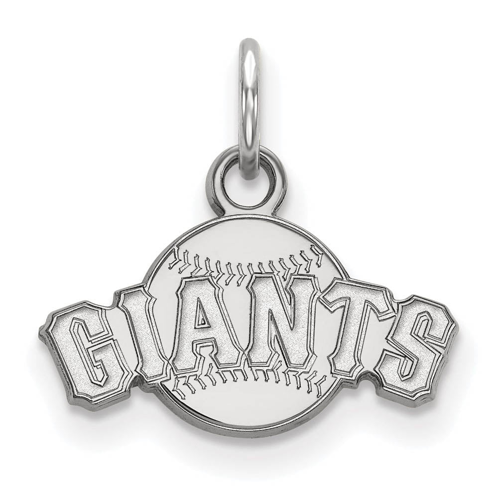 10K White Gold MLB San Francisco Giants Script Baseball XS Charm, Item P32920 by The Black Bow Jewelry Co.
