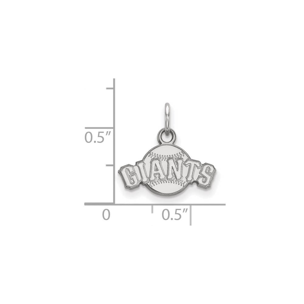 Alternate view of the 10K White Gold MLB San Francisco Giants Script Baseball XS Charm by The Black Bow Jewelry Co.