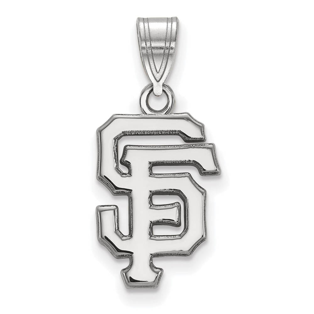 14K White Gold MLB San Francisco Giants Medium Pendant, Item P32939 by The Black Bow Jewelry Co.