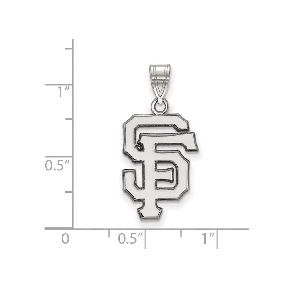 Alternate view of the 14K White Gold MLB San Francisco Giants Large Pendant by The Black Bow Jewelry Co.