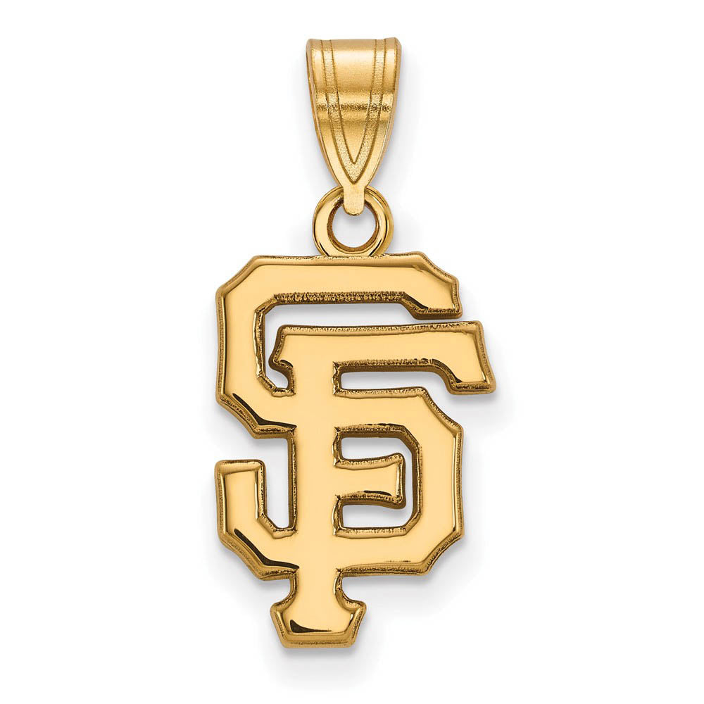 14K Yellow Gold MLB San Francisco Giants Medium Pendant, Item P32952 by The Black Bow Jewelry Co.