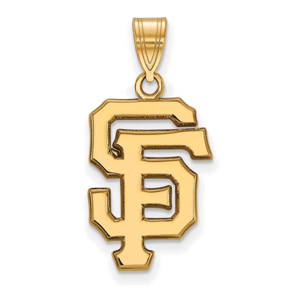 14K Yellow Gold MLB San Francisco Giants Large Pendant, Item P32953 by The Black Bow Jewelry Co.