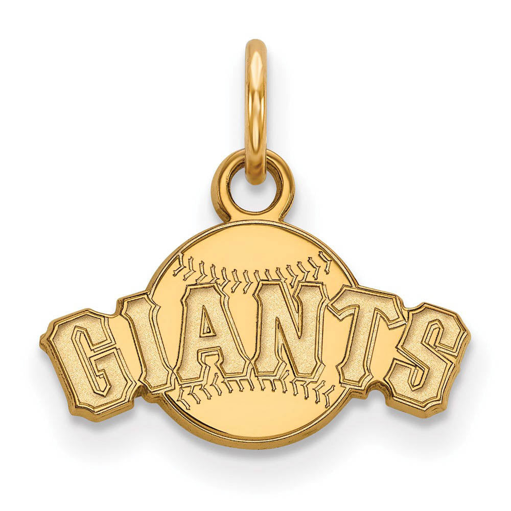 14K Yellow Gold MLB San Francisco Giants Script Baseball XS Charm, Item P32959 by The Black Bow Jewelry Co.