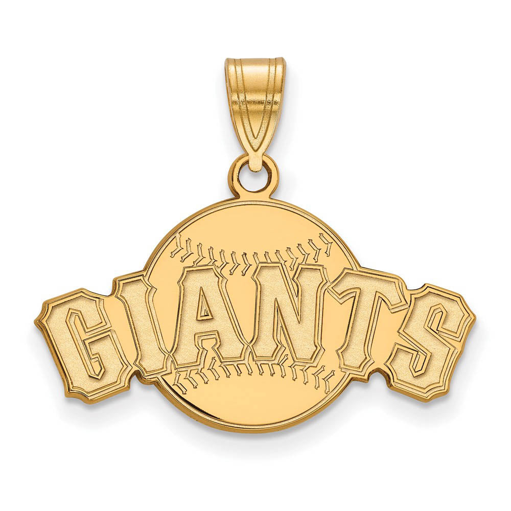 14K Yellow Gold MLB San Francisco Giants Script Baseball MD Pendant, Item P32961 by The Black Bow Jewelry Co.