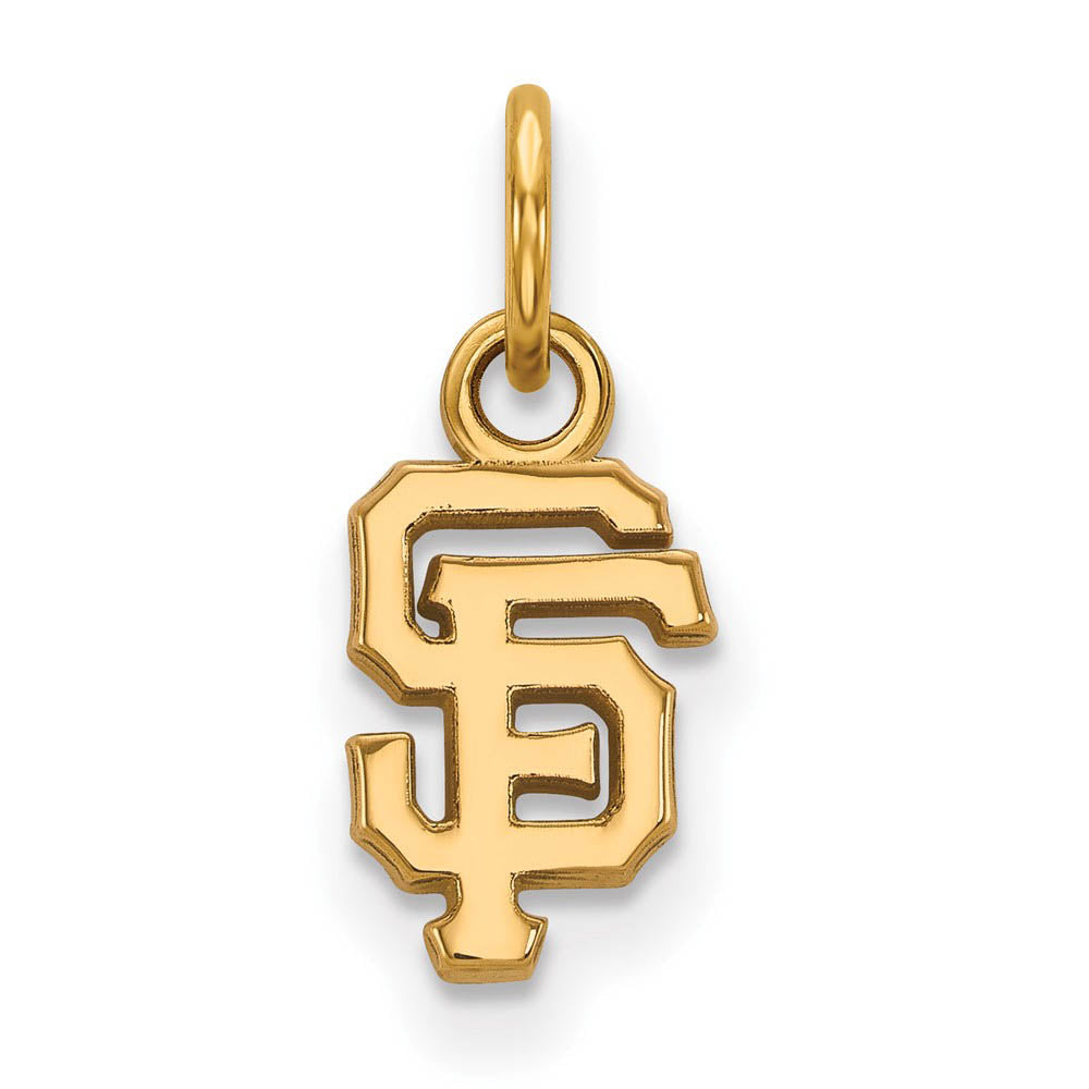14K Gold Plated Silver MLB San Francisco Giants XS (Tiny) Charm, Item P32963 by The Black Bow Jewelry Co.