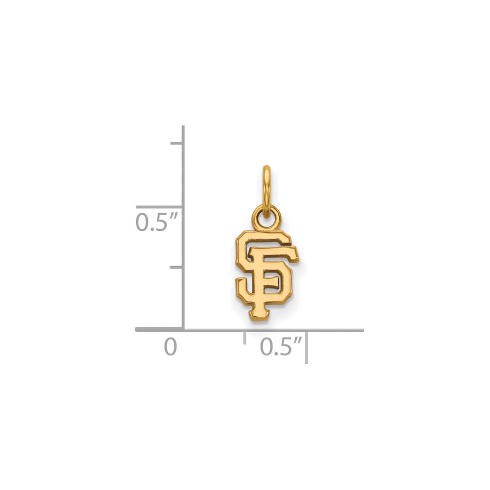 Alternate view of the 14K Gold Plated Silver MLB San Francisco Giants XS (Tiny) Charm by The Black Bow Jewelry Co.