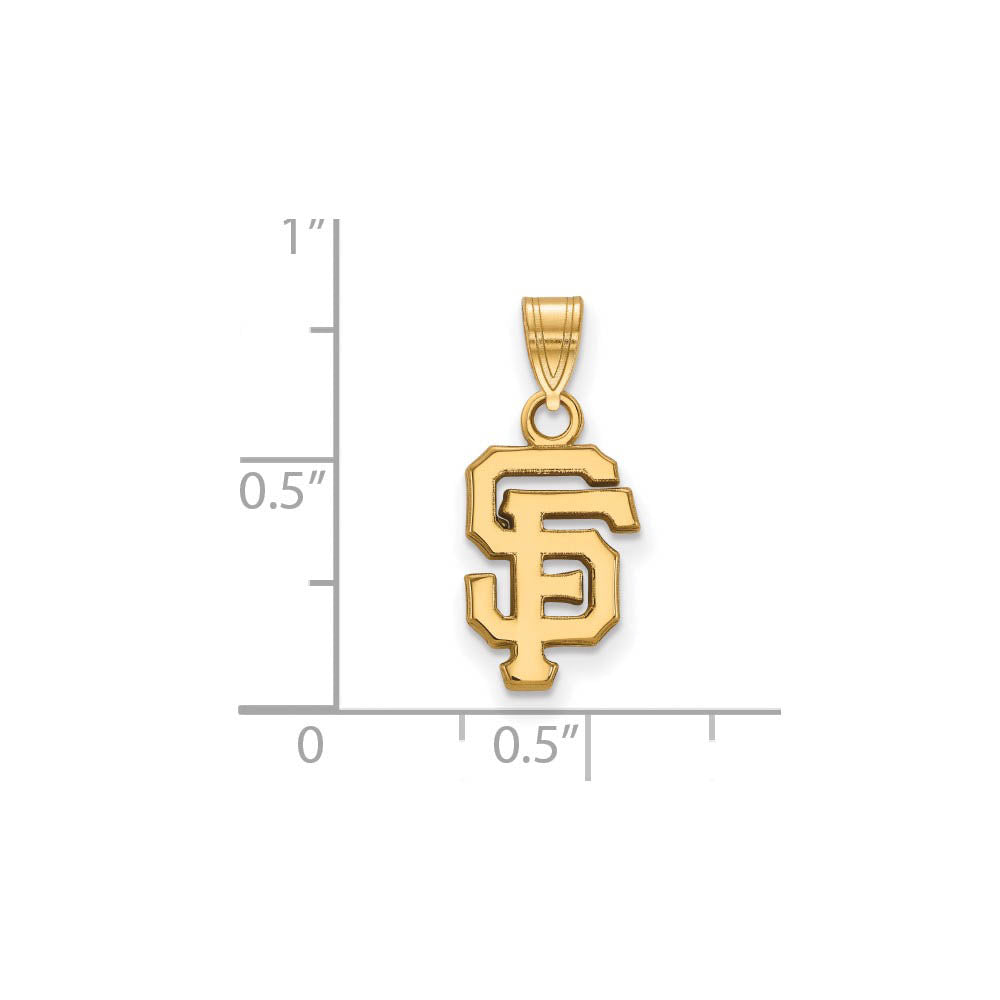Alternate view of the 14K Gold Plated Silver MLB San Francisco Giants Small Pendant by The Black Bow Jewelry Co.