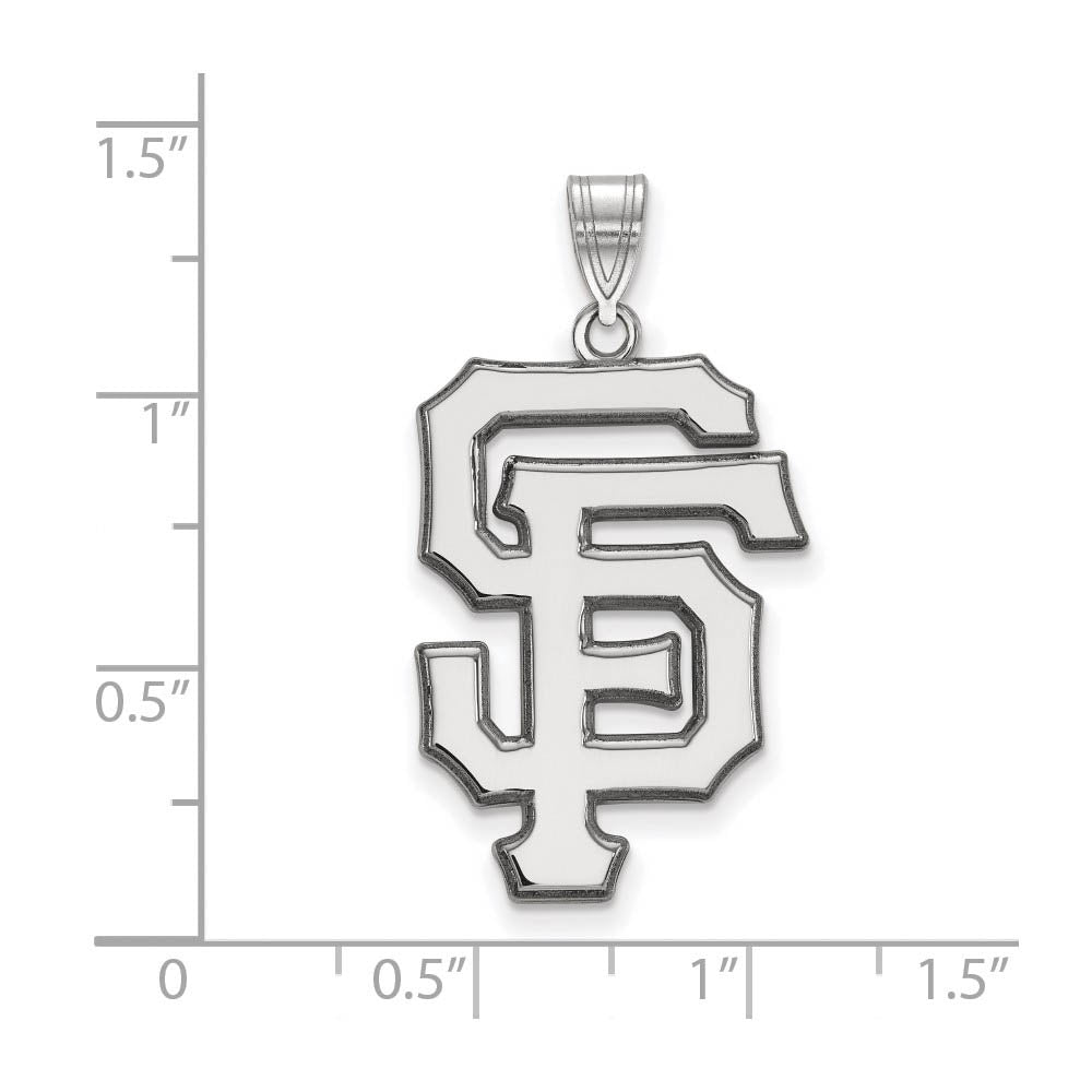 Alternate view of the Sterling Silver MLB San Francisco Giants Extra Large Pendant by The Black Bow Jewelry Co.