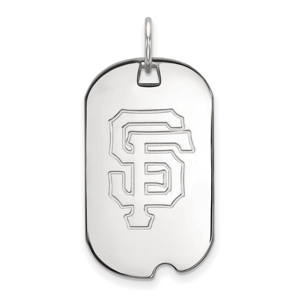 Sterling Silver MLB San Francisco Giants Small Dog Tag Pendant, Item P32991 by The Black Bow Jewelry Co.