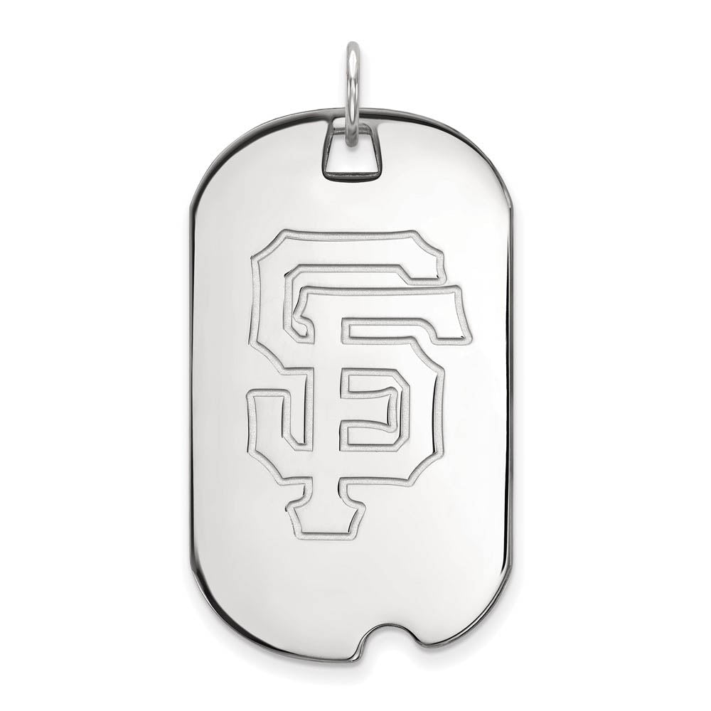 Sterling Silver MLB San Francisco Giants Large Dog Tag Pendant, Item P32992 by The Black Bow Jewelry Co.