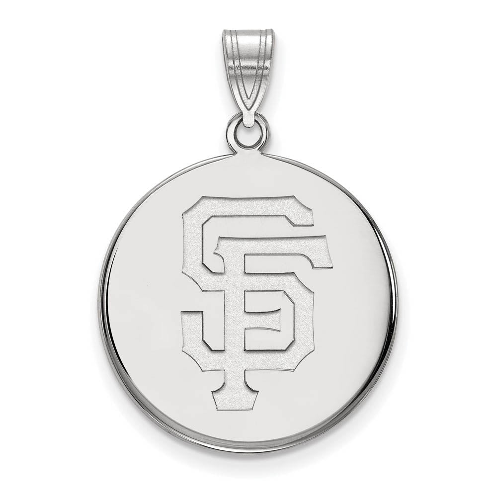 Sterling Silver MLB San Francisco Giants Large Disc Pendant, Item P32994 by The Black Bow Jewelry Co.