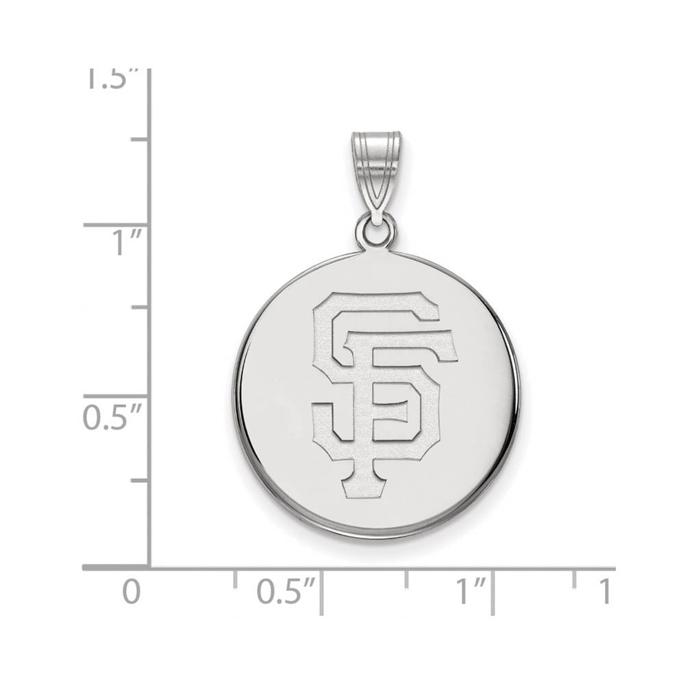 Alternate view of the Sterling Silver MLB San Francisco Giants Large Disc Pendant by The Black Bow Jewelry Co.