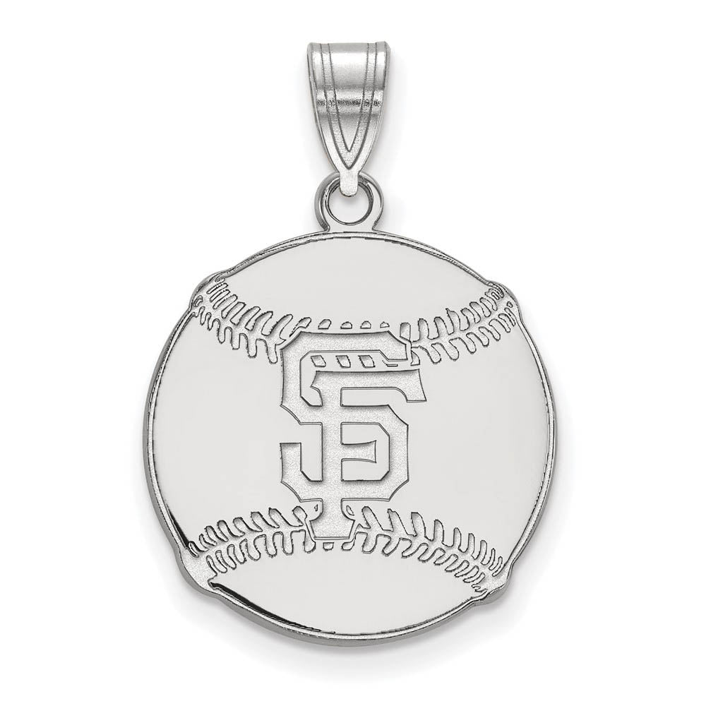 Sterling Silver MLB San Francisco Giants LG Baseball Pendant, Item P33000 by The Black Bow Jewelry Co.