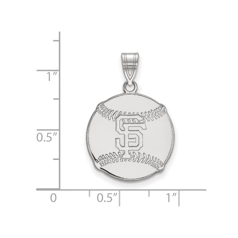 Alternate view of the Sterling Silver MLB San Francisco Giants LG Baseball Pendant by The Black Bow Jewelry Co.