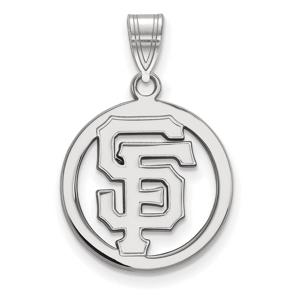 Sterling Silver MLB San Francisco Giants MD Circle Pendant, Item P33001 by The Black Bow Jewelry Co.