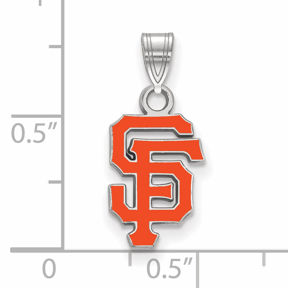 Alternate view of the Sterling Silver MLB San Francisco Giants Small Enamel Pendant by The Black Bow Jewelry Co.