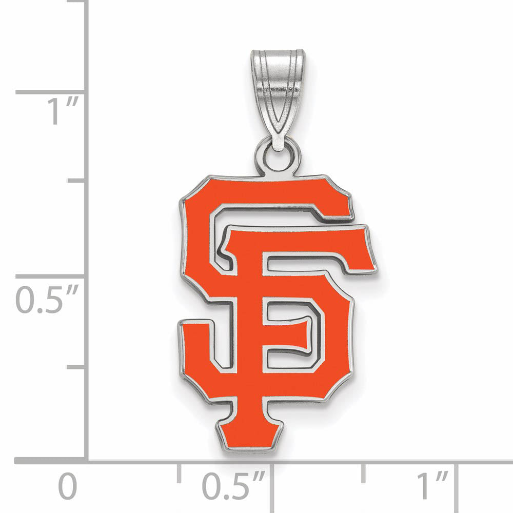 Alternate view of the Sterling Silver MLB San Francisco Giants Large Enamel Pendant by The Black Bow Jewelry Co.