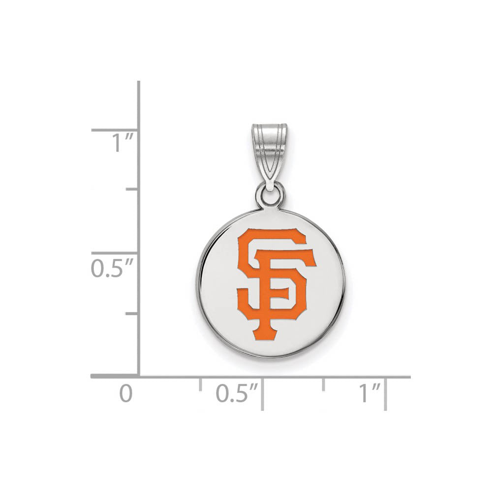 Alternate view of the Sterling Silver MLB San Francisco Giants MD Enamel Disc Pendant by The Black Bow Jewelry Co.