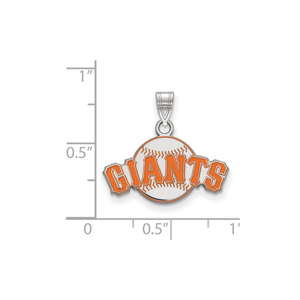 Alternate view of the Sterling Silver MLB San Francisco Giants SM Enamel Script Pendant by The Black Bow Jewelry Co.