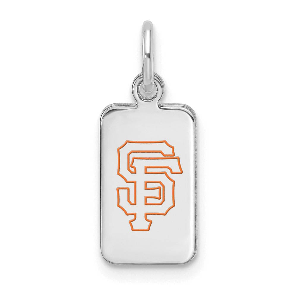 Sterling Silver MLB San Francisco Giants XS (Tiny) Enamel Tag Charm, Item P33010 by The Black Bow Jewelry Co.
