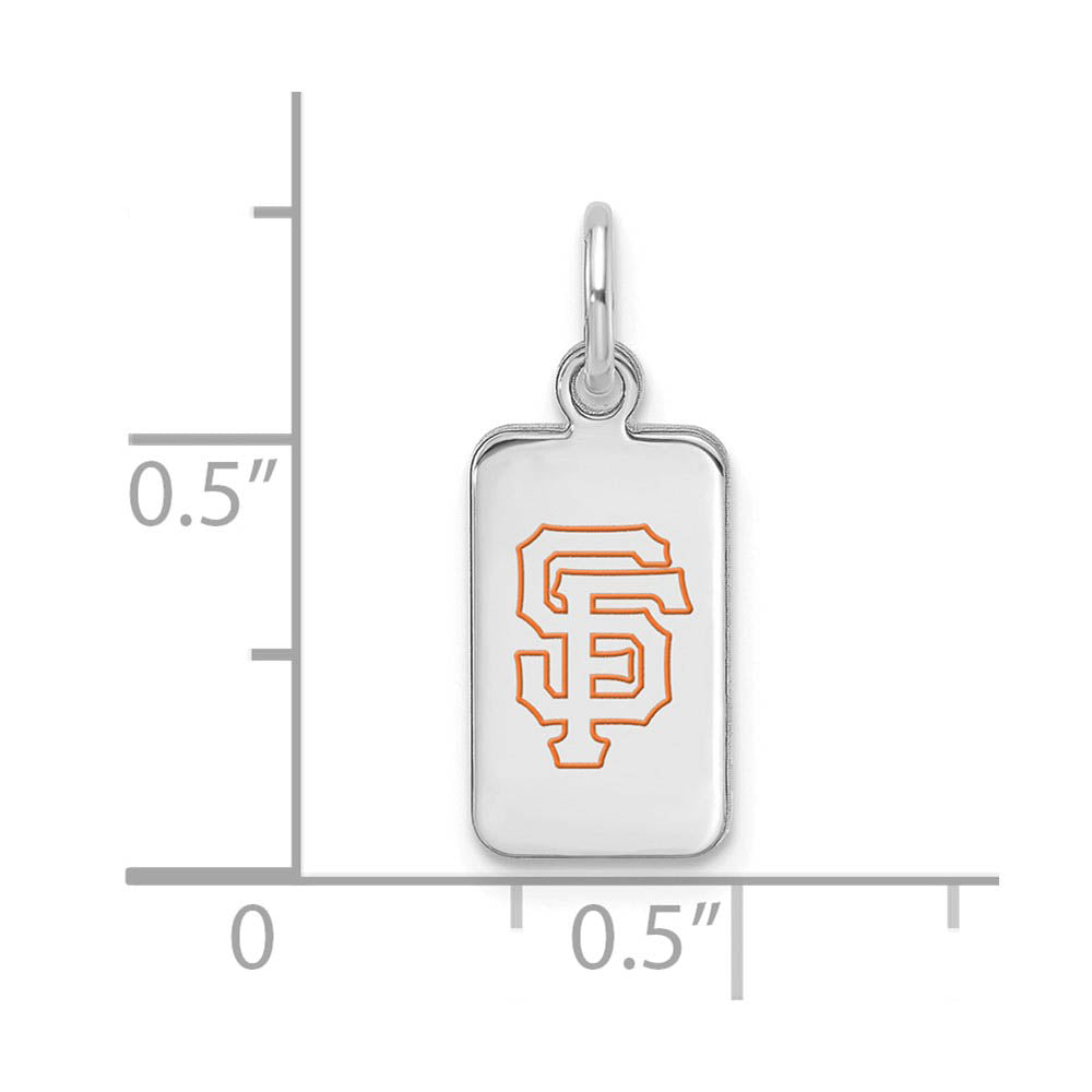 Alternate view of the Sterling Silver MLB San Francisco Giants XS (Tiny) Enamel Tag Charm by The Black Bow Jewelry Co.