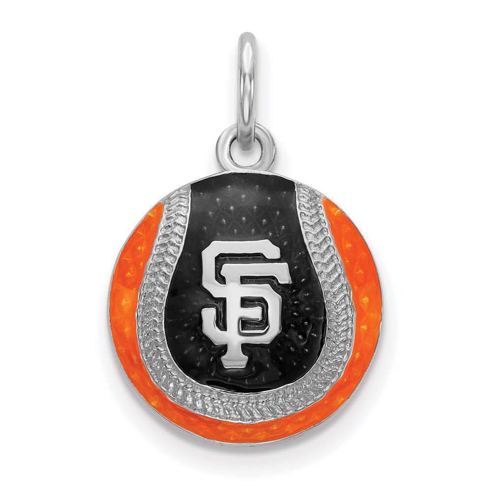 Sterling Silver MLB San Francisco Giants MD Enamel Baseball Charm, Item P33012 by The Black Bow Jewelry Co.