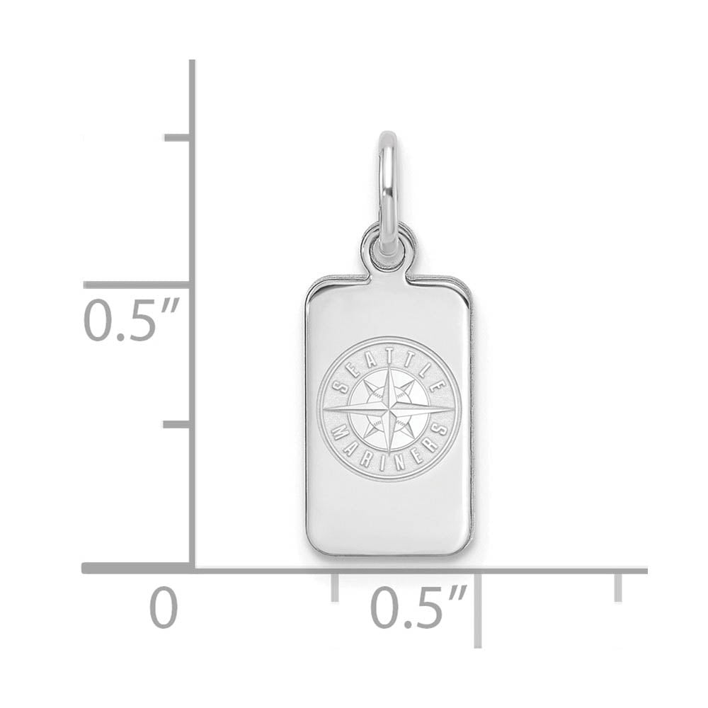 Alternate view of the Sterling Silver MLB Seattle Mariners XS (Tiny) Tag Charm by The Black Bow Jewelry Co.