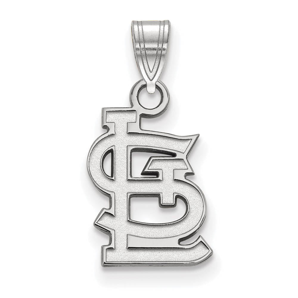 10K White Gold MLB St. Louis Cardinals Small STL Pendant, Item P33075 by The Black Bow Jewelry Co.