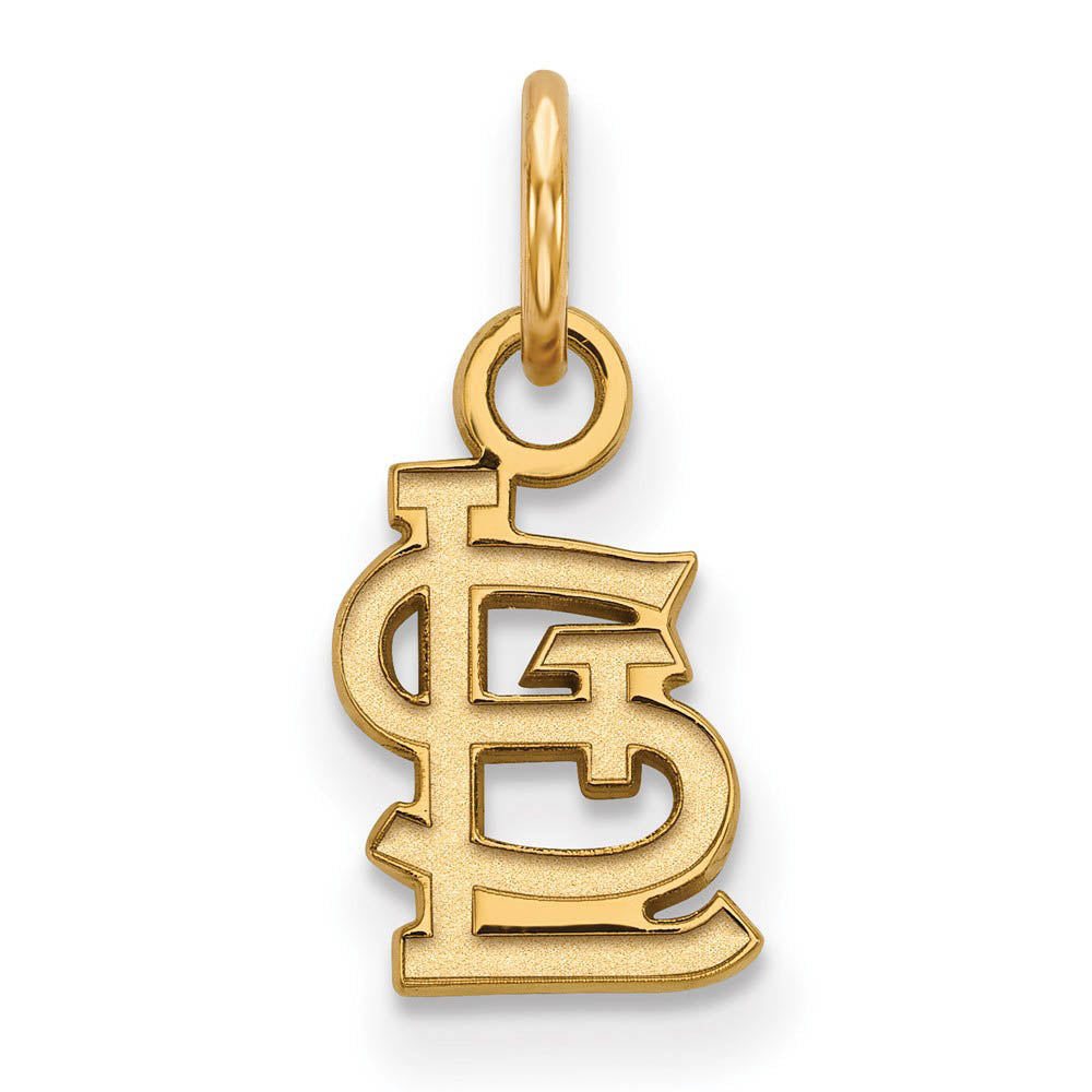14K Gold Plated Silver MLB St. Louis Cardinals XS (Tiny) STL Charm, Item P33139 by The Black Bow Jewelry Co.