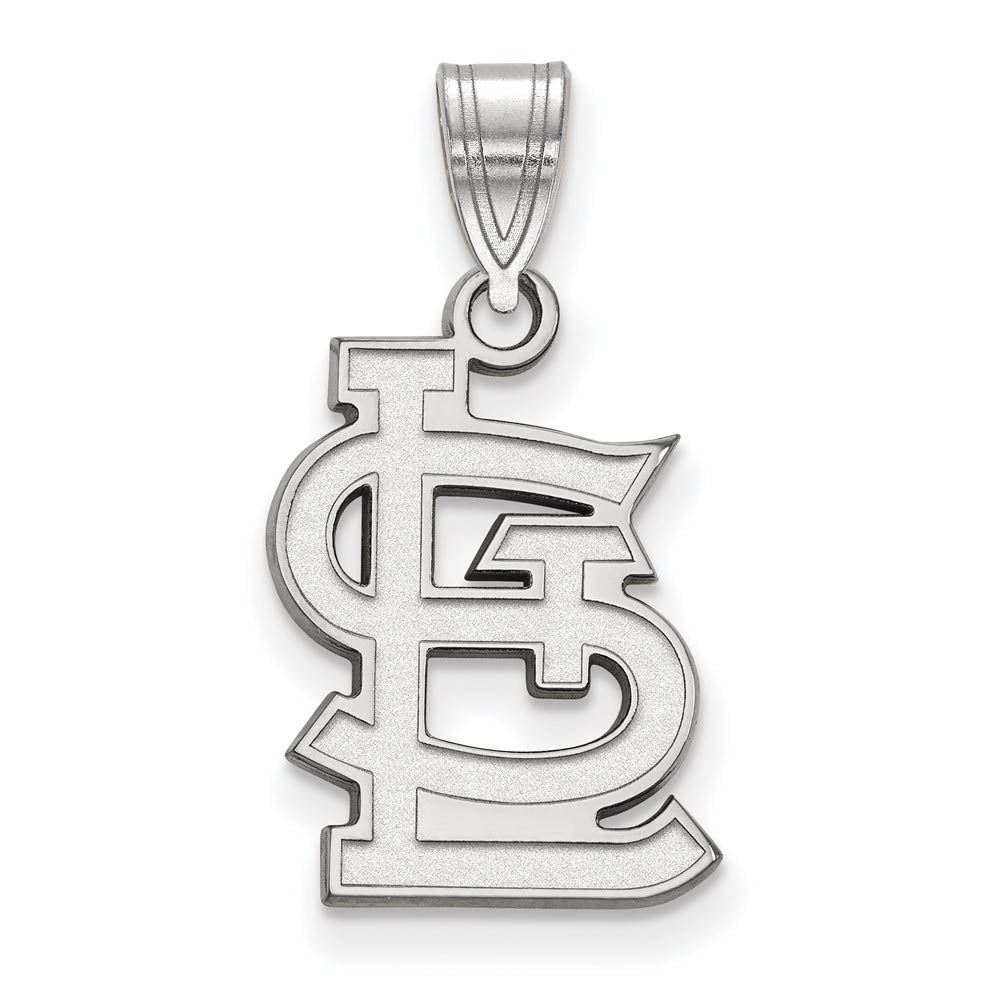 Sterling Silver MLB St. Louis Cardinals Medium STL Pendant, Item P33166 by The Black Bow Jewelry Co.