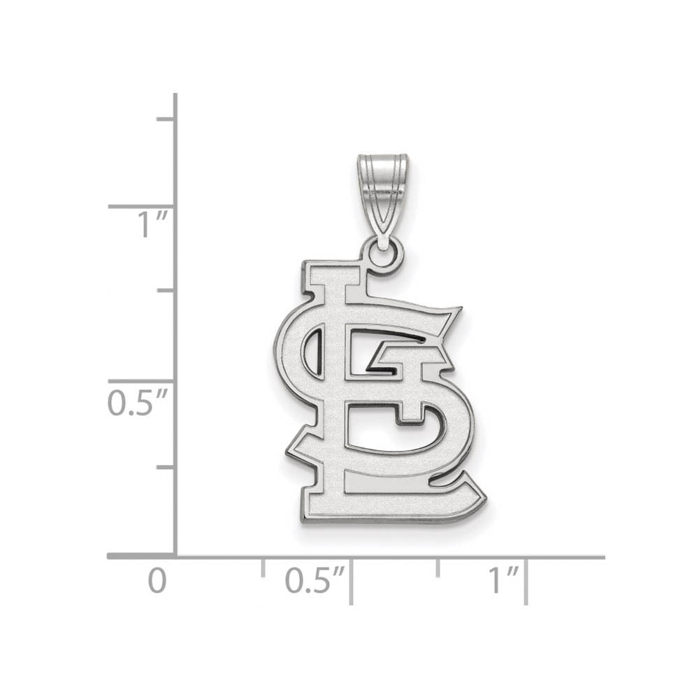 Alternate view of the Sterling Silver MLB St. Louis Cardinals Large STL Pendant by The Black Bow Jewelry Co.
