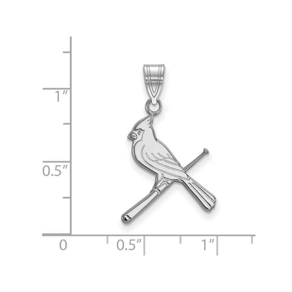 Alternate view of the Sterling Silver MLB St. Louis Cardinals Large Bird/Bat Pendant by The Black Bow Jewelry Co.