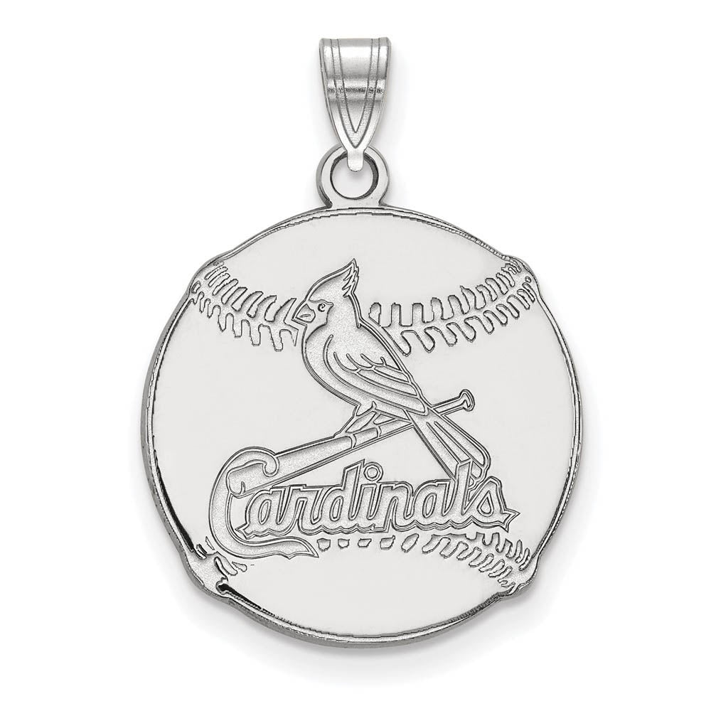 Sterling Silver MLB St. Louis Cardinals LG Baseball Pendant, Item P33171 by The Black Bow Jewelry Co.